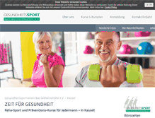 Tablet Screenshot of gesundheitssport-kassel.de